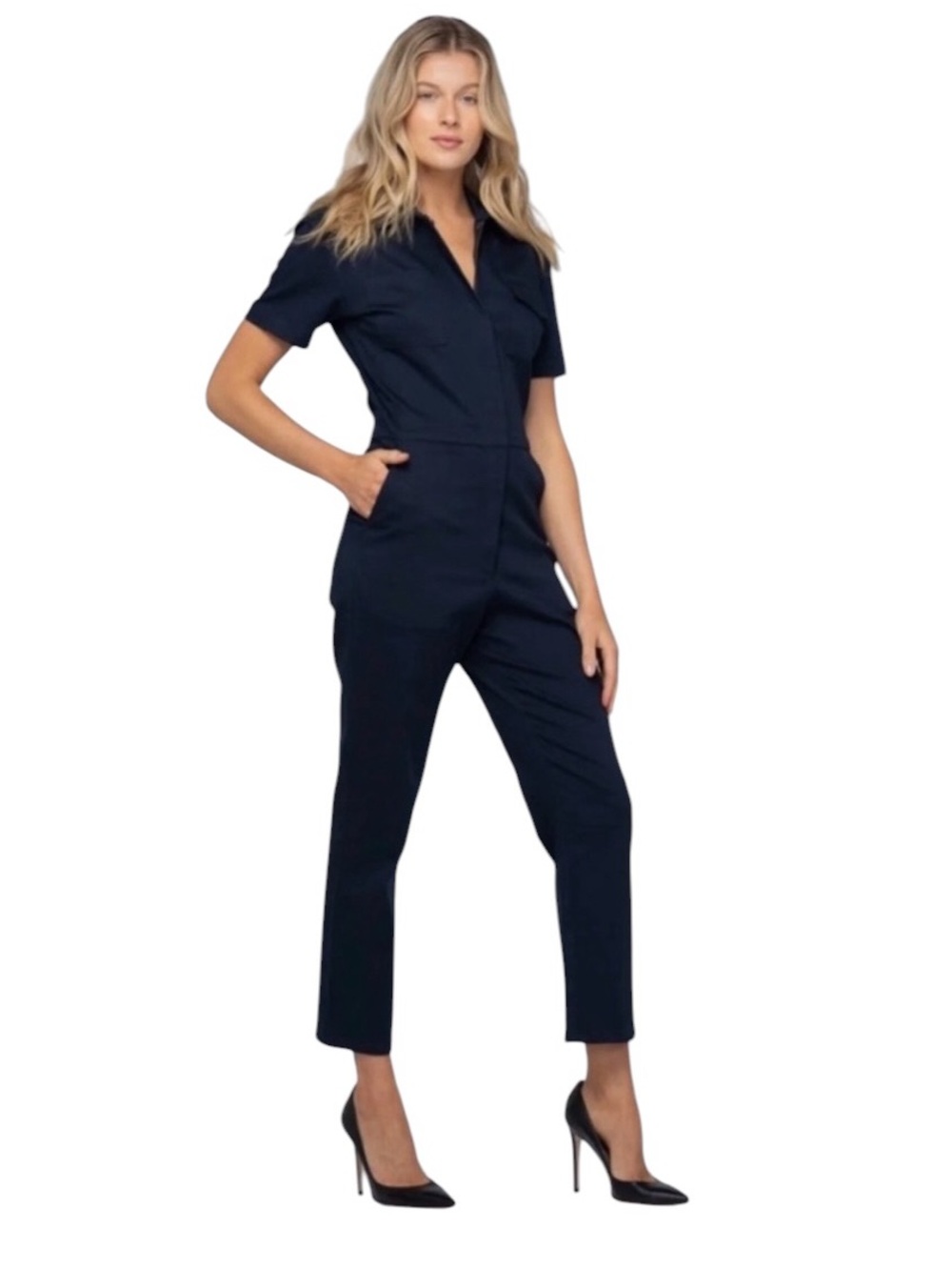 Rivet Utility Worker Jumpsuit in Navy Blue – Size Medium - Picture 2 of 13